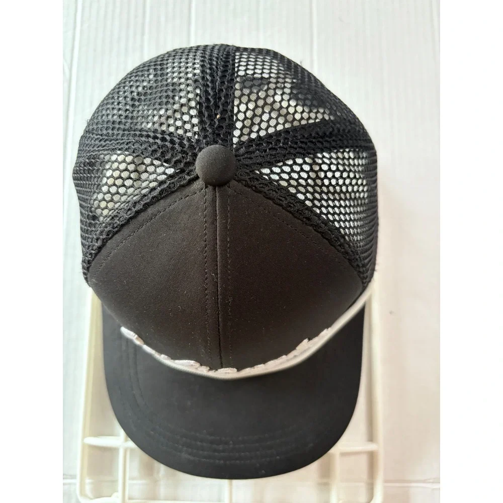 Robin Ruth California Trucker Hat Black White Embroidered Snapback Mesh Cap